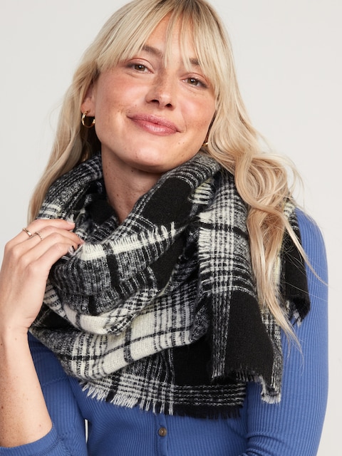 Plaid Flannel Scarf for Women