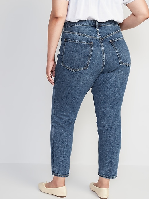 Image number 8 showing, Higher High-Waisted Button-Fly OG Straight Patchwork Non-Stretch Jeans for Women