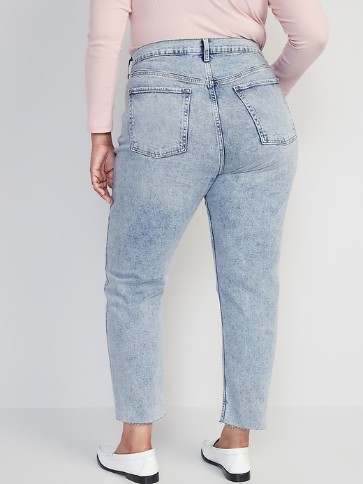 Image number 8 showing, Extra High-Waisted Button-Fly Sky-Hi Straight Raw-Hem Jeans