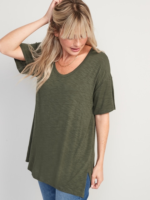 Oversized Luxe Tunic T-Shirt - Green