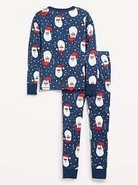 View large product image 3 of 4. Matching Santa Claus Gender-Neutral Snug-Fit Pajamas for Kids