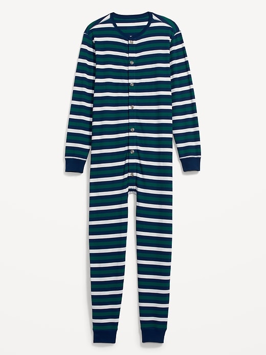 Image number 3 showing, Thermal-Knit Matching Print One-Piece Pajamas for Men