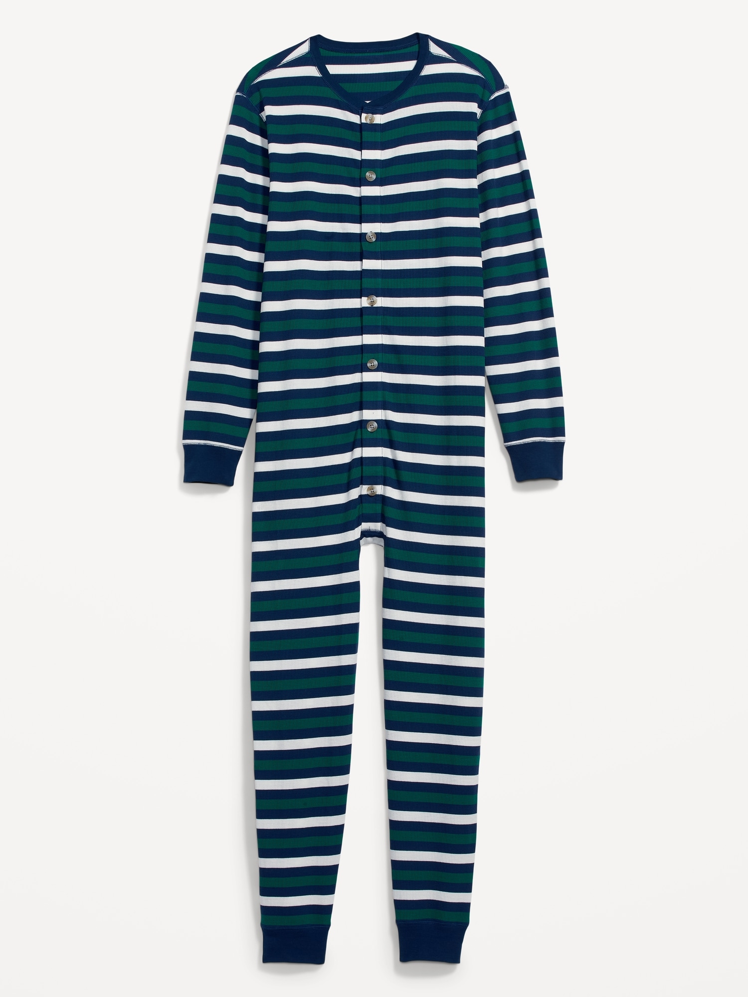 Thermal-Knit Matching Print One-Piece Pajamas