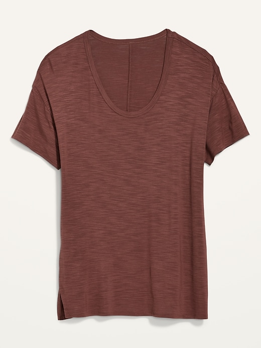 Image number 4 showing, Oversized Luxe Voop-Neck Tunic T-Shirt for Women
