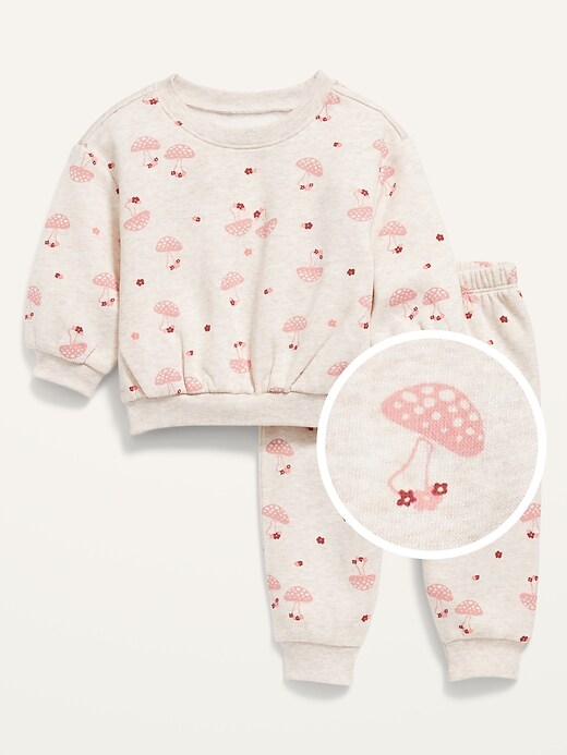 View large product image 1 of 1. Unisex Printed Sweatshirt and Sweatpants Set for Baby