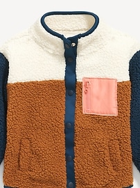 View large product image 3 of 3. Unisex Color-Block Sherpa Jacket for Toddler