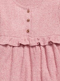 View large product image 3 of 3. Long-Sleeve Thermal-Knit Henley Dress for Toddler Girls