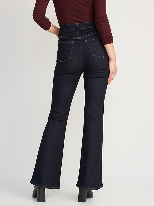 Image number 2 showing, Higher High-Waisted Pintuck Flare Jeans for Women