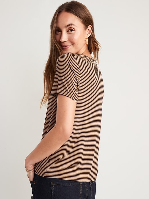 Image number 2 showing, Short-Sleeve Luxe Striped T-Shirt