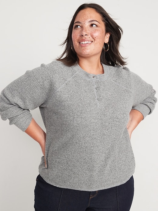 Image number 7 showing, Waffle-Knit Henley Top