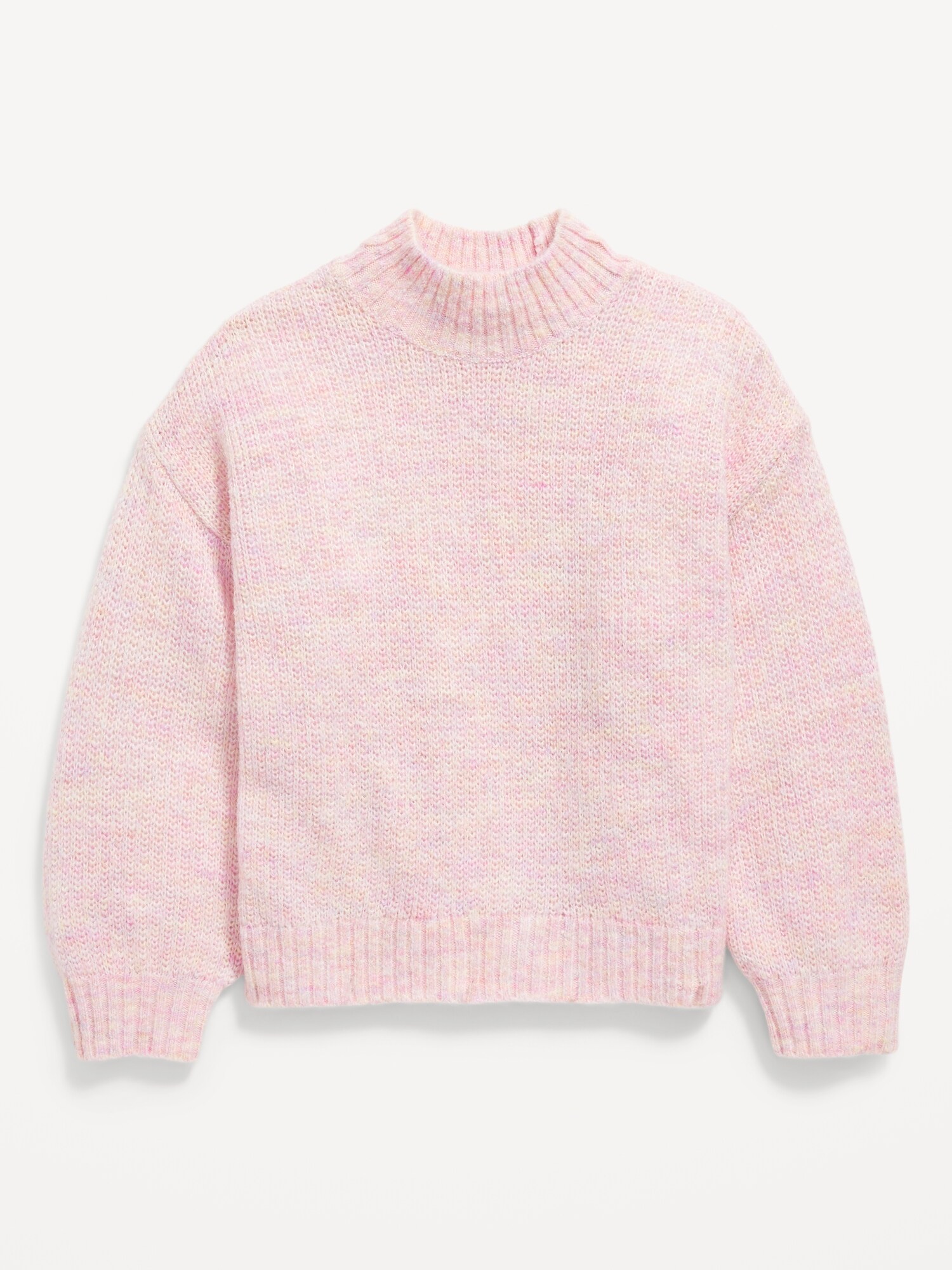 Cozy Mock-Neck Shaker-Stitch Cocoon Sweater for Girls | Old Navy