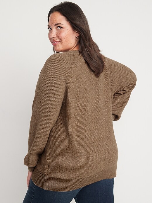 V-Neck Heathered Shaker-Stitch Cocoon Sweater for Women | Old Navy