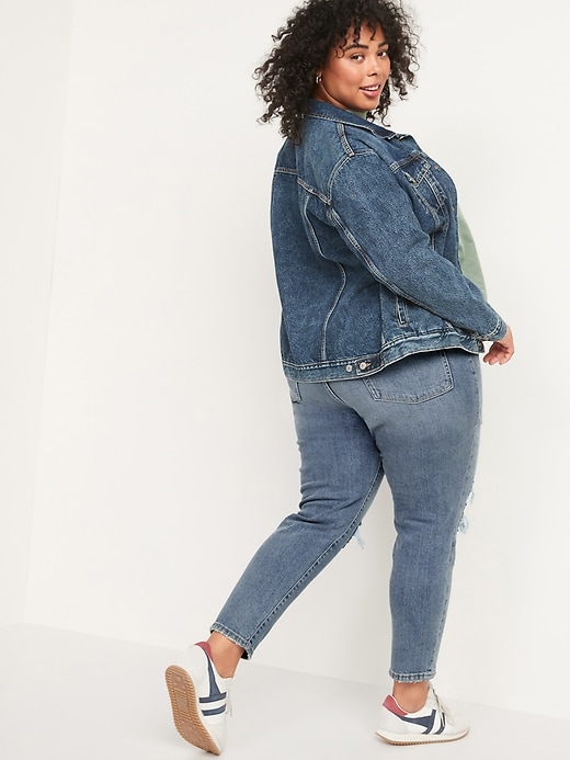 Image number 8 showing, High-Waisted Button-Fly O.G. Straight Ripped Ankle Jeans for Women