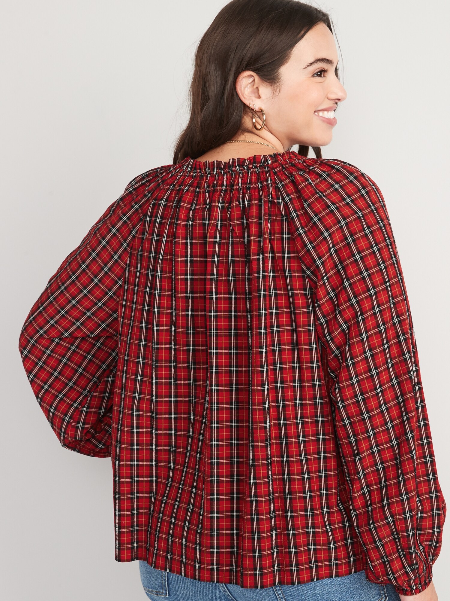 トップス SUGARHILLIndigoCottonOmbrePunchingBlouse SUGARHILL(シュガーヒル)のINDIGO COTTON OMBRE PLAID PUNCHING