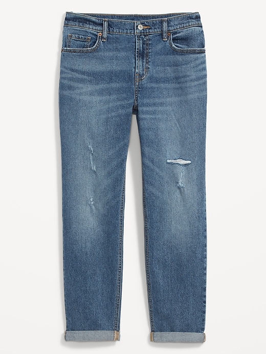 Image number 4 showing, Mid-Rise Ripped Boyfriend Jeans