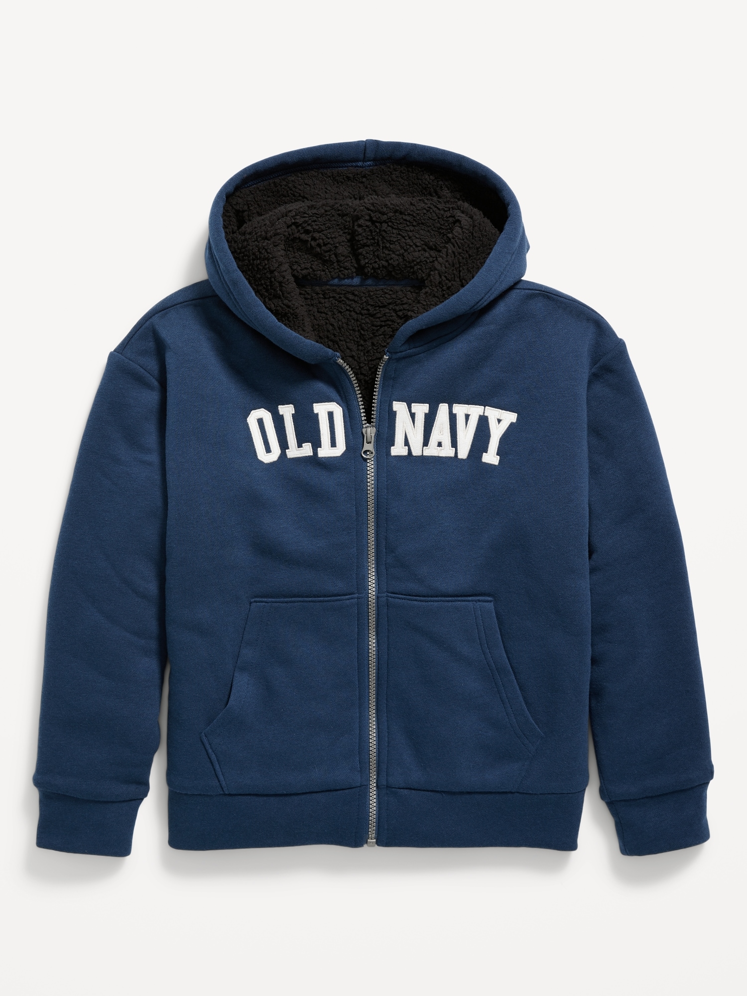 Logo Graphic Sherpa Lined Zip Hoodie for Boys