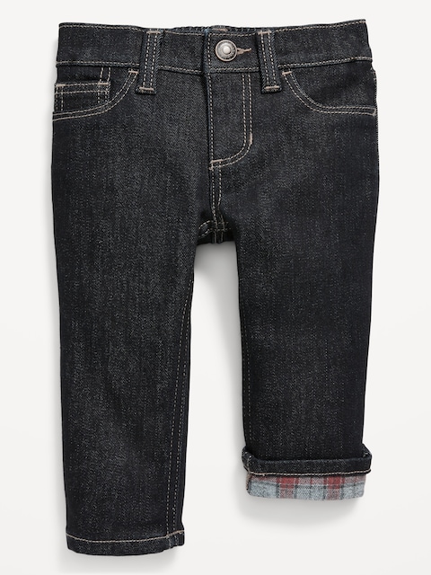 Unisex Built-In Warm Straight Jeans for Baby