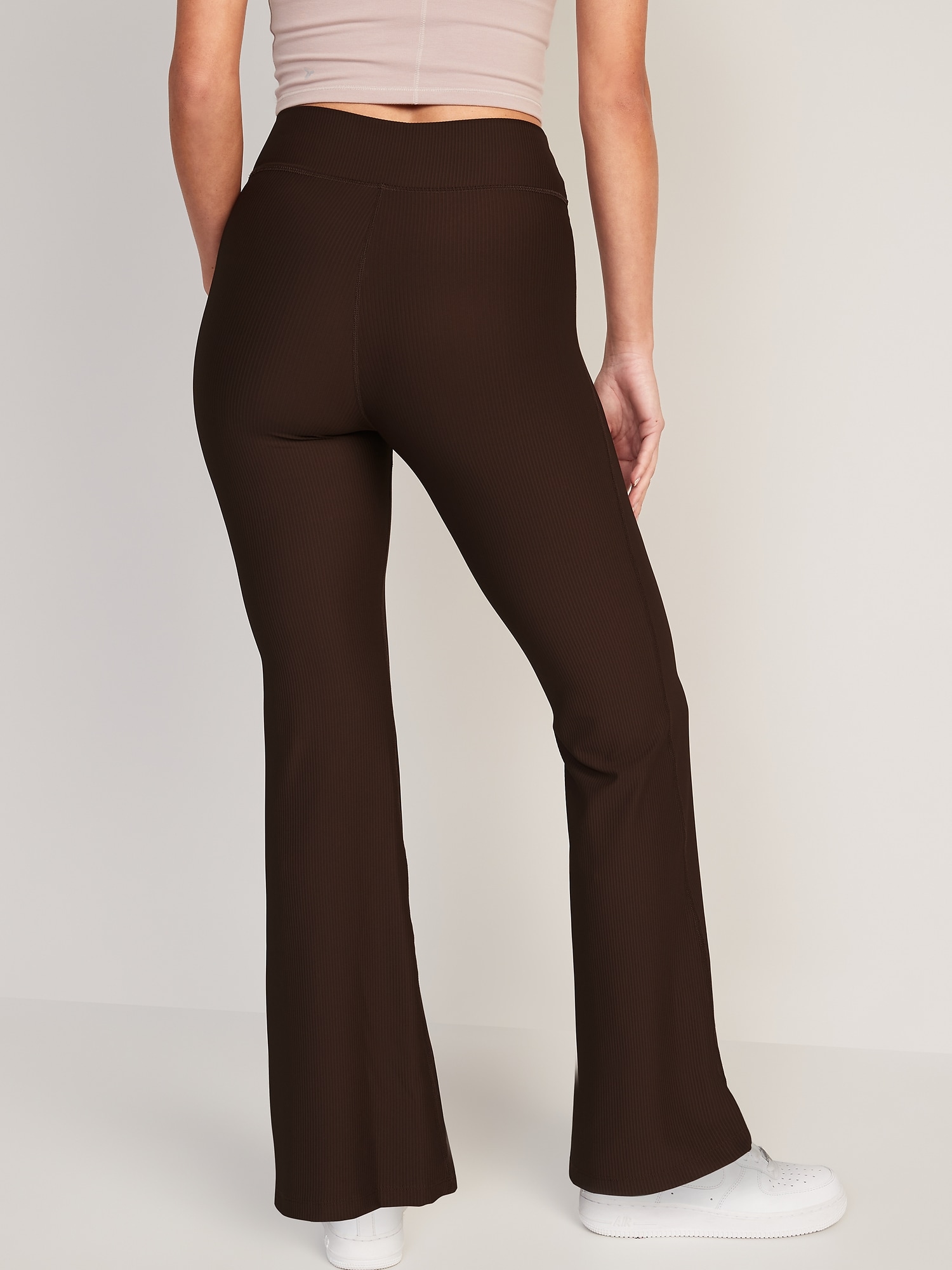 Extra High-Waisted PowerSoft Rib-Knit Flare Pants