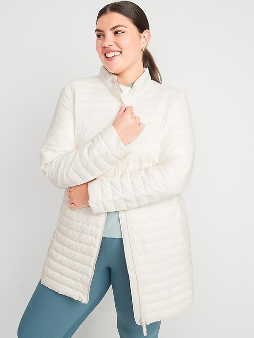 Image number 7 showing, Water-Resistant Quilted Zip-Front Tunic Jacket