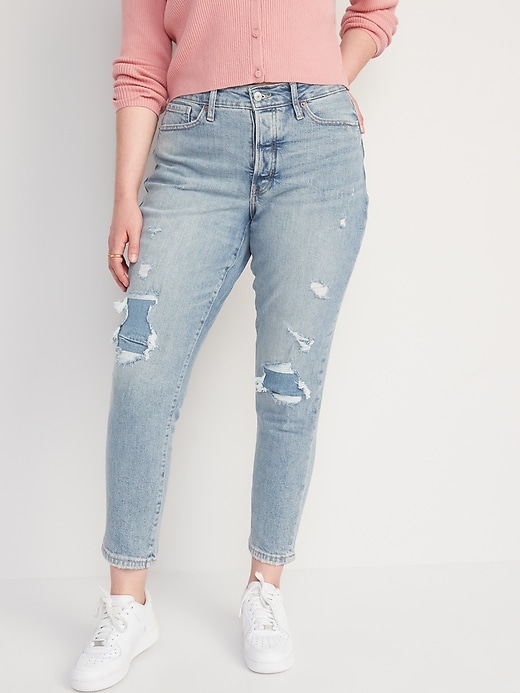 Image number 5 showing, Curvy High-Waisted Button-Fly OG Straight Jeans for Women