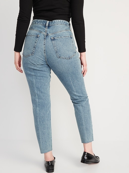 Image number 6 showing, Higher High-Waisted Button-Fly OG Straight Ripped Non-Stretch Jeans for Women