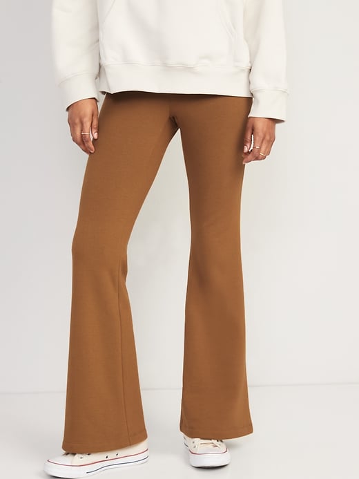 High-Waisted Fleece-Lined Flare Leggings for Women