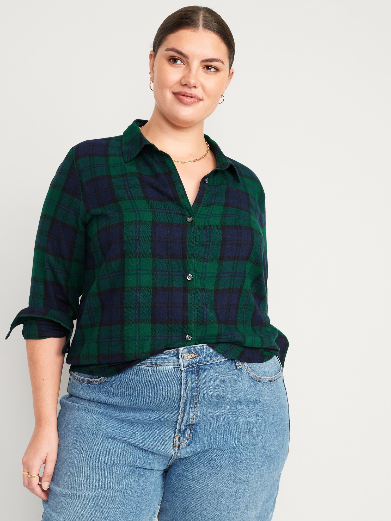 Long-Sleeve Plaid Flannel Shirt for Women | Old Navy