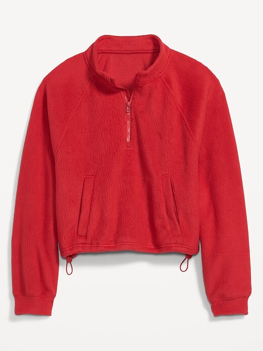 Image number 4 showing, Oversized Sherpa Half-Zip Sweatshirt for Women
