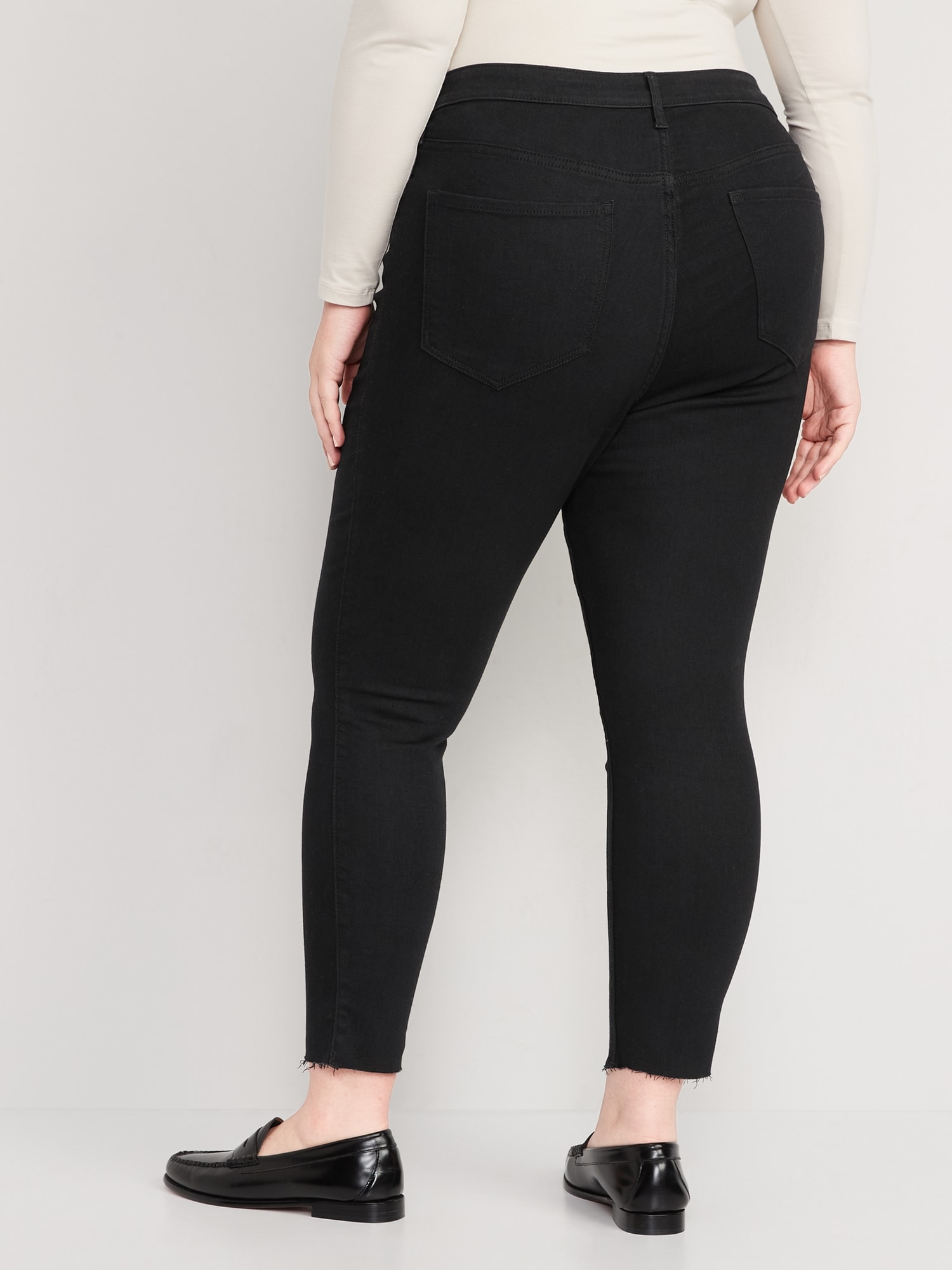 black high waisted stretch jeans