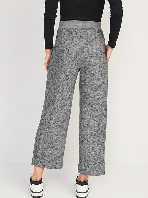 Image number 2 showing, High-Waisted Cropped Straight Sweatpants