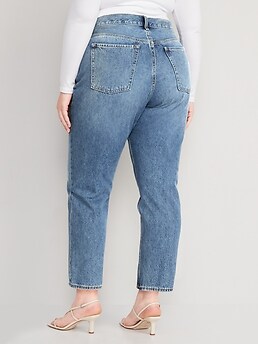 Extra High-Waisted Button-Fly Sky-Hi Straight Non-Stretch Cropped