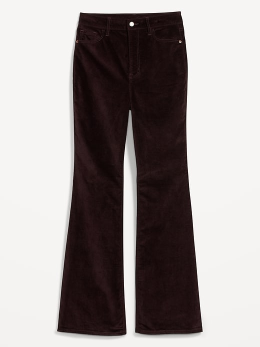 Image number 4 showing, Higher High-Waisted Velvet Flare Pants for Women