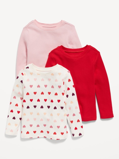 T-shirt unisexe à manches longues en tricot isotherme pour Tout-petit (paquet de 3)