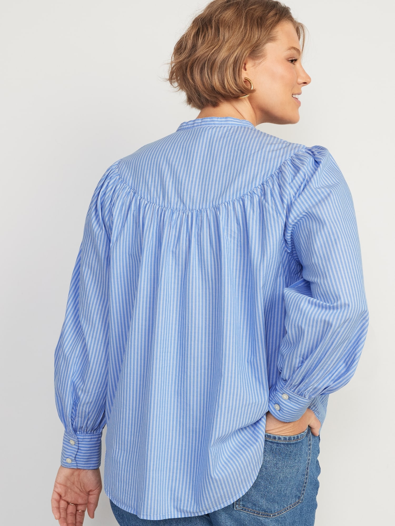 Chemisier Rayé Vert Manches Longues Gap Taille L - Style Henley, Neuf Avec Étiquette
