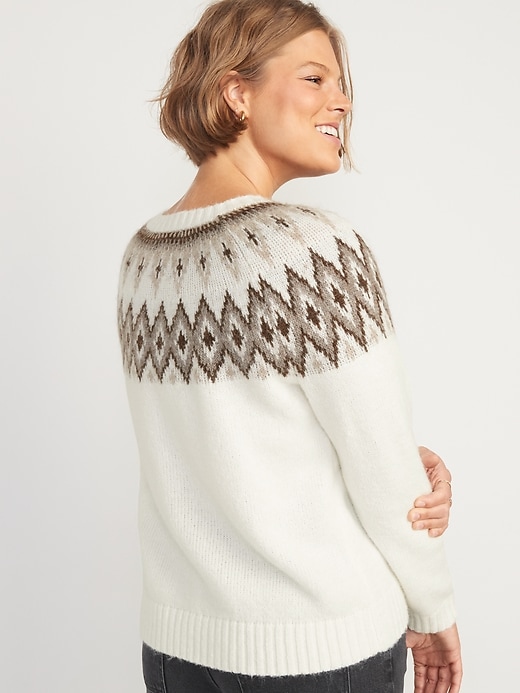 L'image numéro 6 présente Chandail douillet à mailles perlées à jacquard pour Femme