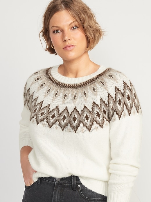 L'image numéro 5 présente Chandail douillet à mailles perlées à jacquard pour Femme