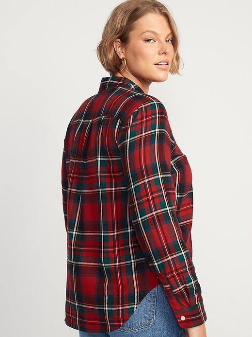 Women's 120th Anniversary Retro Flannel Shirt - YD Plaid - Merlot