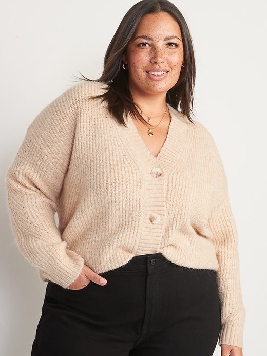 Image number 7 showing, Cozy Shaker-Stitch Cardigan Sweater for Women