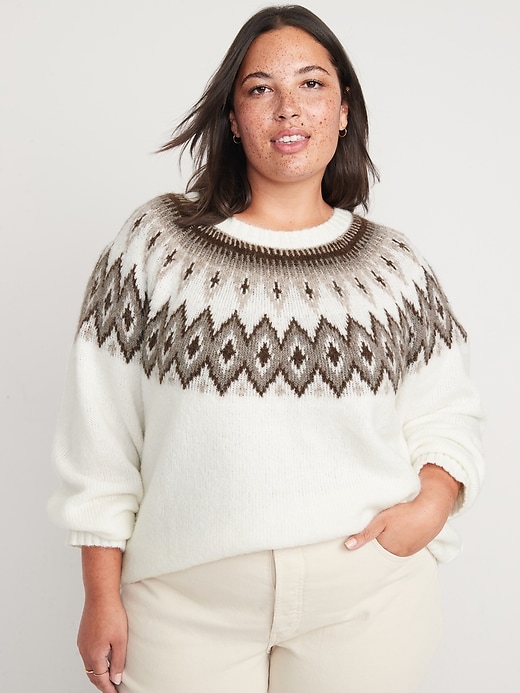 L'image numéro 7 présente Chandail douillet à mailles perlées à jacquard pour Femme