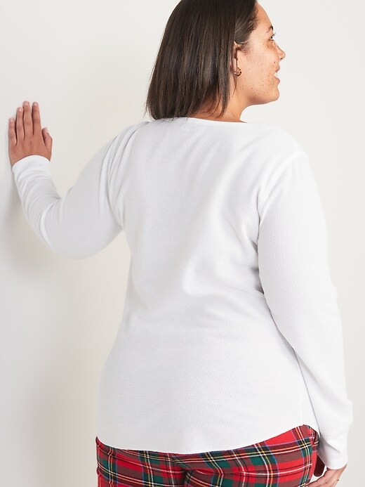 Image number 8 showing, Long-Sleeve Scoop-Neck Thermal Pajama T-shirt