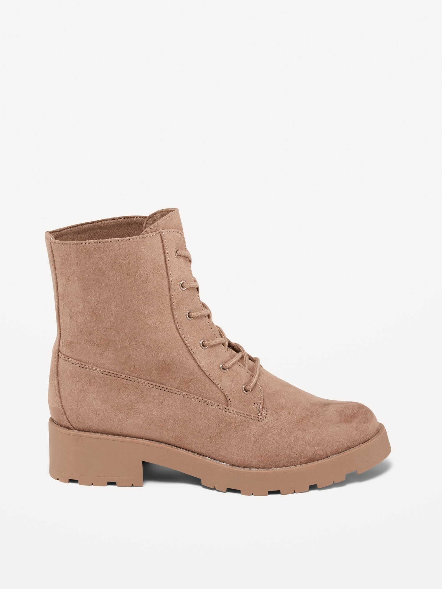 Faux Suede Chunky Heel Lace Up Boots for Women Old Navy