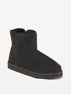 Cozy Faux-Suede Faux-Fur Lined Ankle Booties for Girls