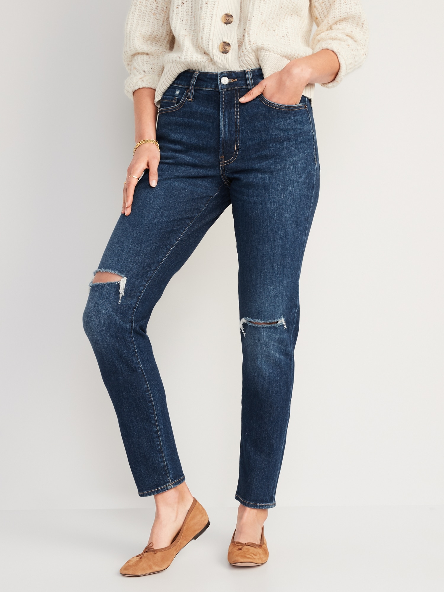 Women Jeans High Waist Ripped Jeans Vintage Streetwear Denim