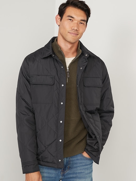 Image number 1 showing, Water-Resistant Onion-Quilted Shacket