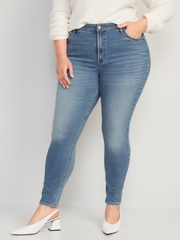 High-Waisted Rockstar Super-Skinny Built-In Warm Jeans for Women