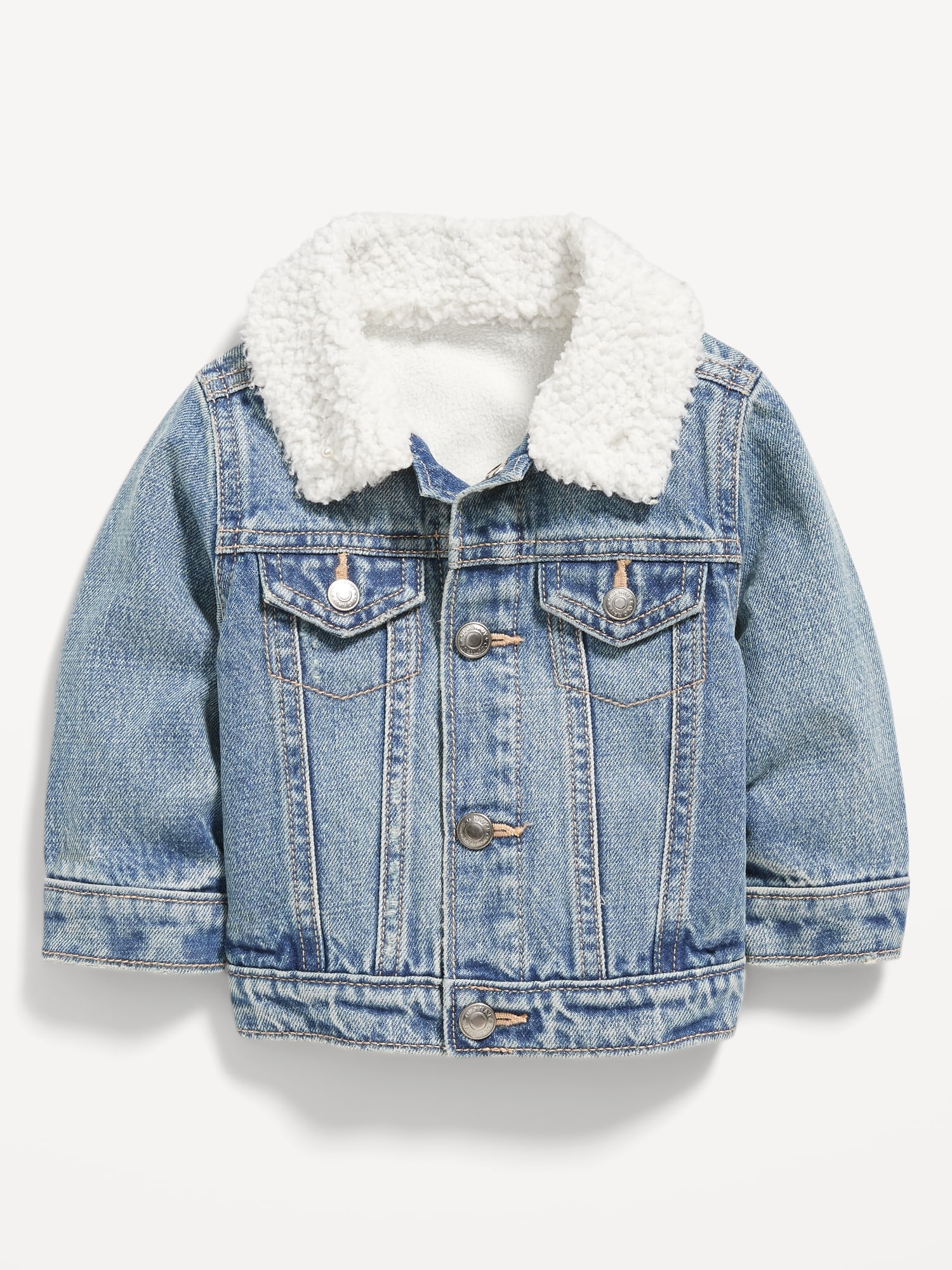 Baby denim outlet jacket with fur