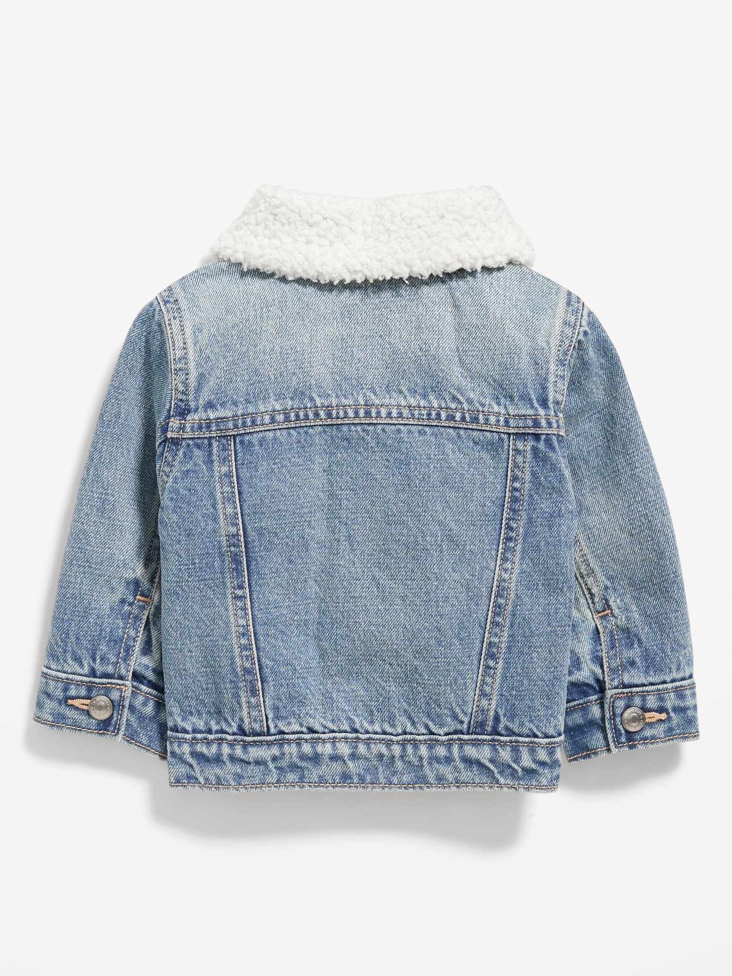 Unisex Sherpa-Collar Cozy-Lined Jean Jacket for Baby