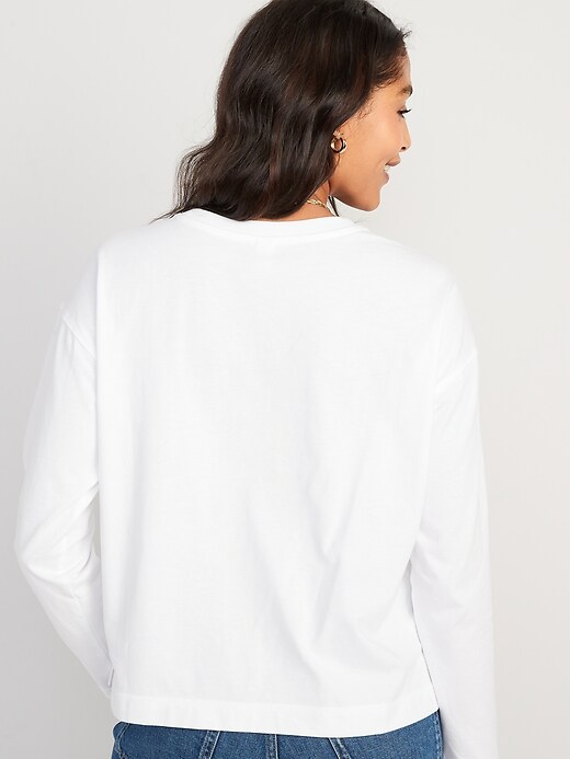 Image number 2 showing, Long-Sleeve Vintage Loose T-Shirt for Women