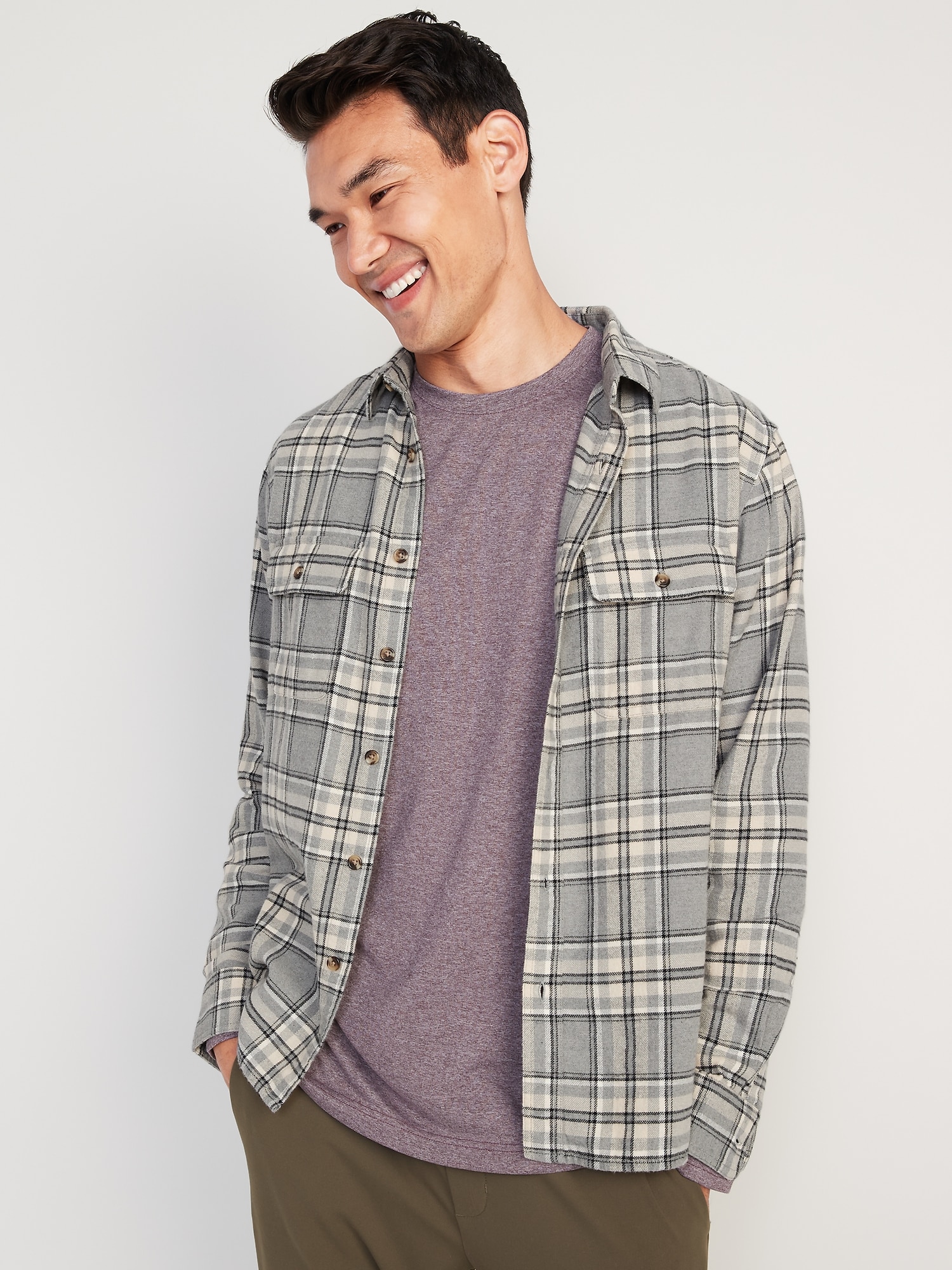 old navy blue flannel