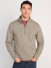 Sweater-Fleece Mock-Neck Quarter-Zip Sweatshirt for Men | Old Navy